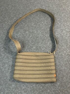 Zip-It Olive Green and Pinkish Cross Body Bag 12in x 8in